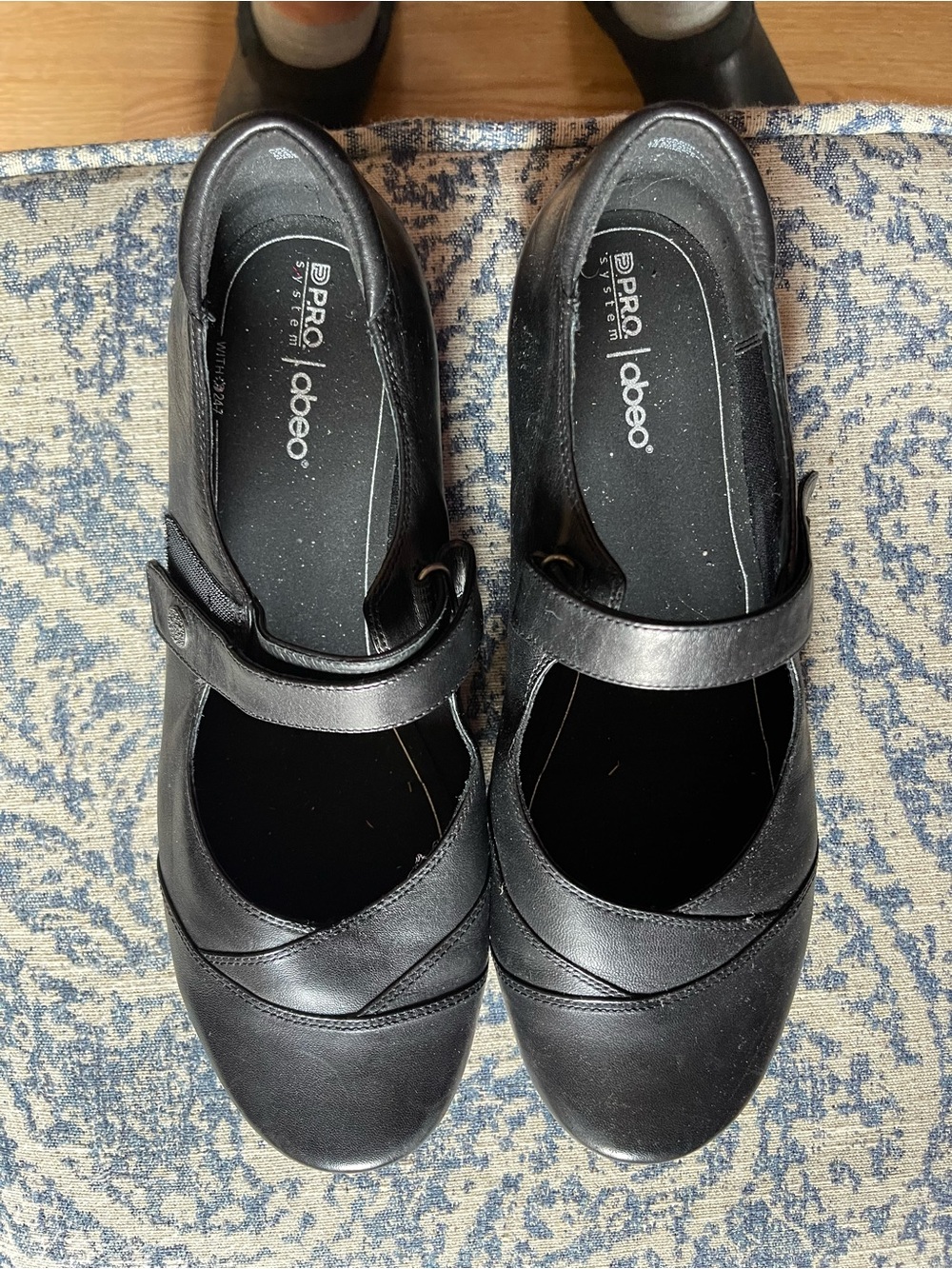 Abeo Women's Black Mary Jane Comfort Shoe with adjustable strap